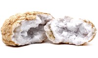 géode de quartz blanc