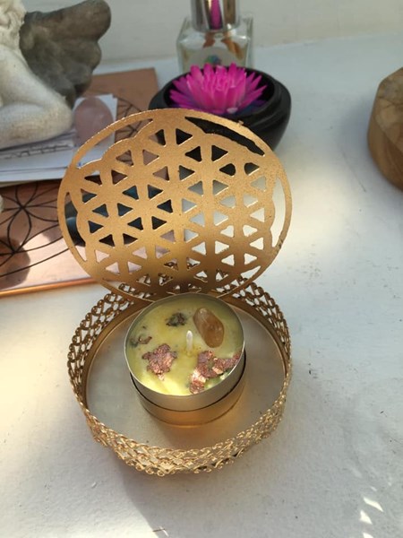 bougeoir fleur de vie bougie parfumée