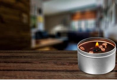 bougie métallique argentée